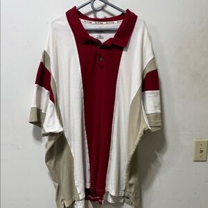 5 xl Men’s  red , white and tan polo shirt